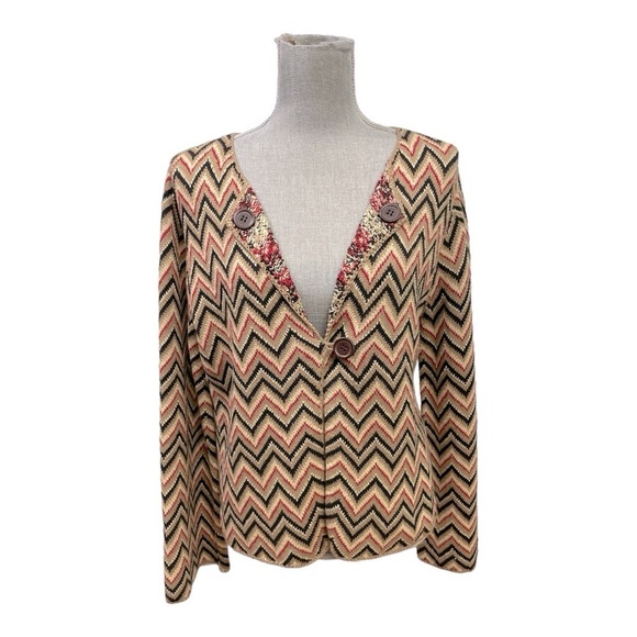 David Brooks Cardigan Sweater. Chevron One Button Hippie Earthy
Cottagecore M - Picture 1 of 12
